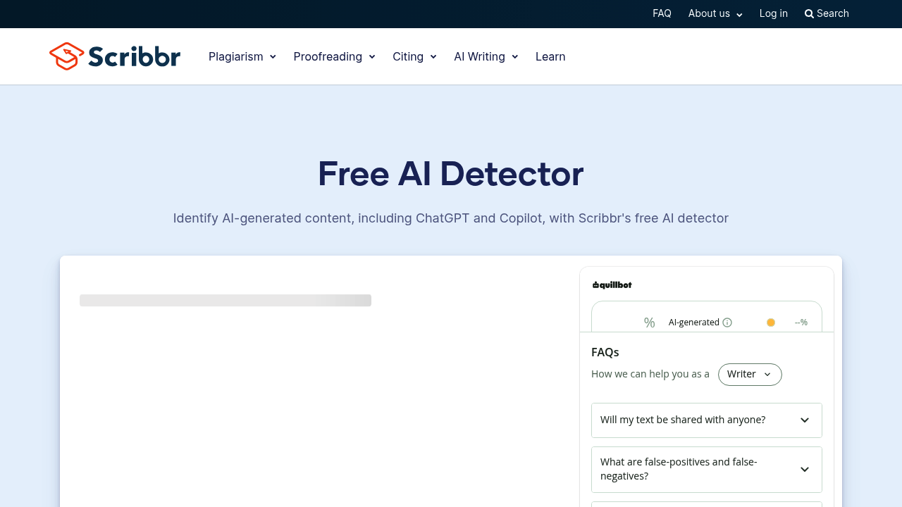 Scribbr AI Detector screenshot