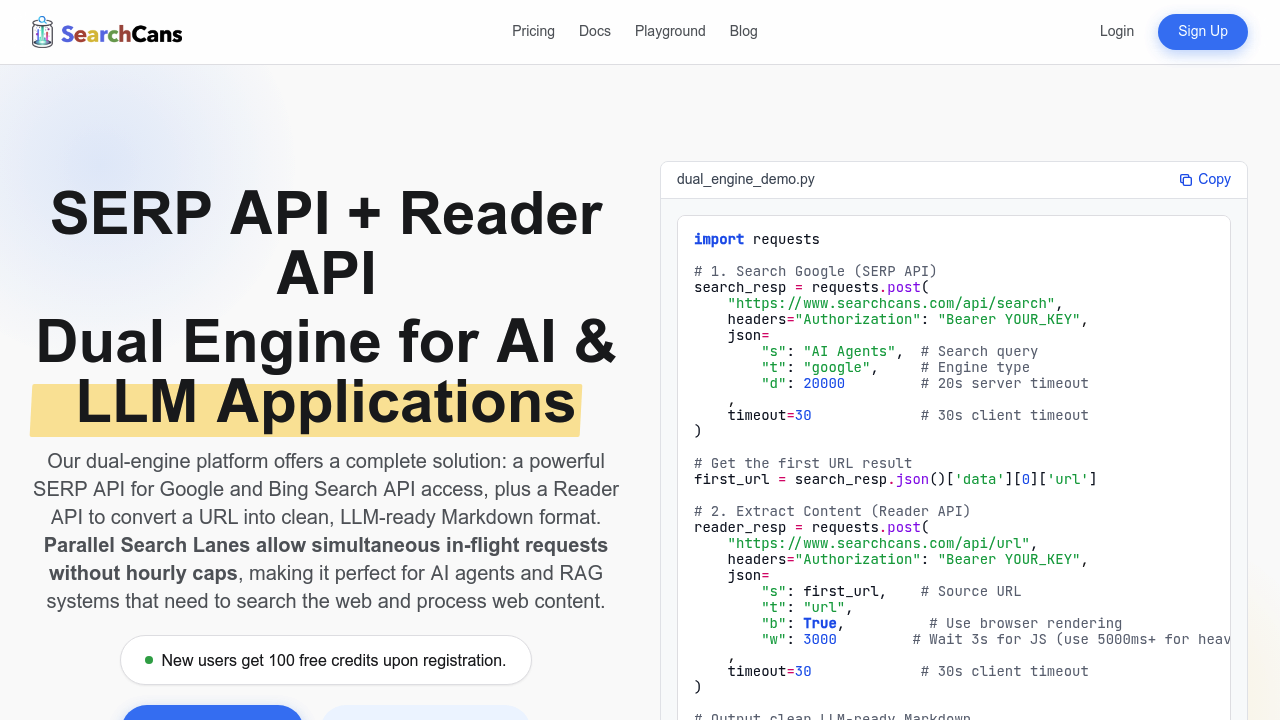 SearchCans screenshot