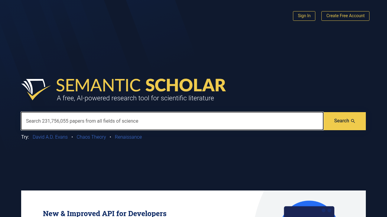 Semantic Scholar screenshot