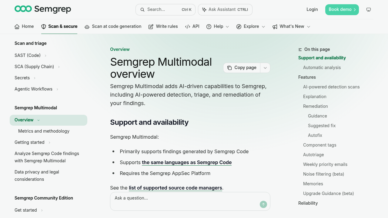 Semgrep Assistant screenshot