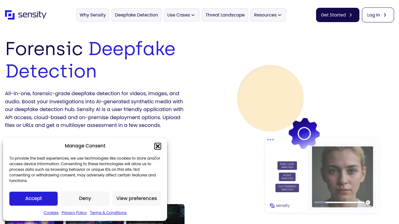 Sensity AI screenshot