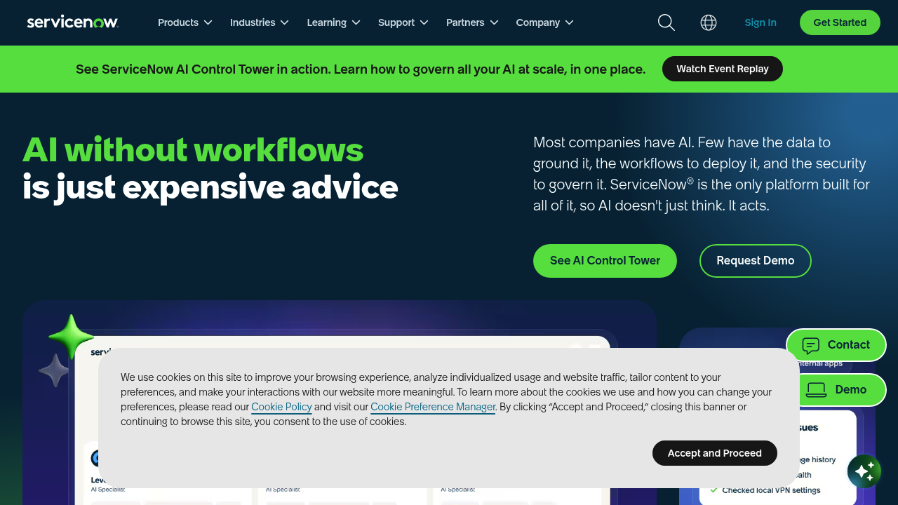 ServiceNow screenshot