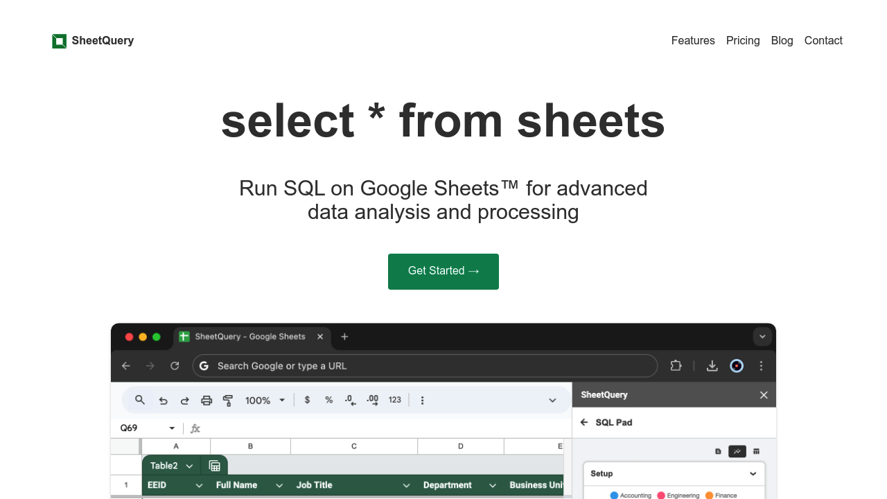 SheetQuery screenshot