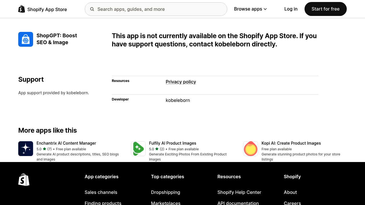 shopGPT screenshot