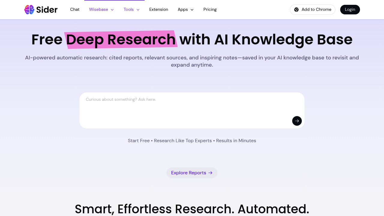 Sider Deep Research screenshot