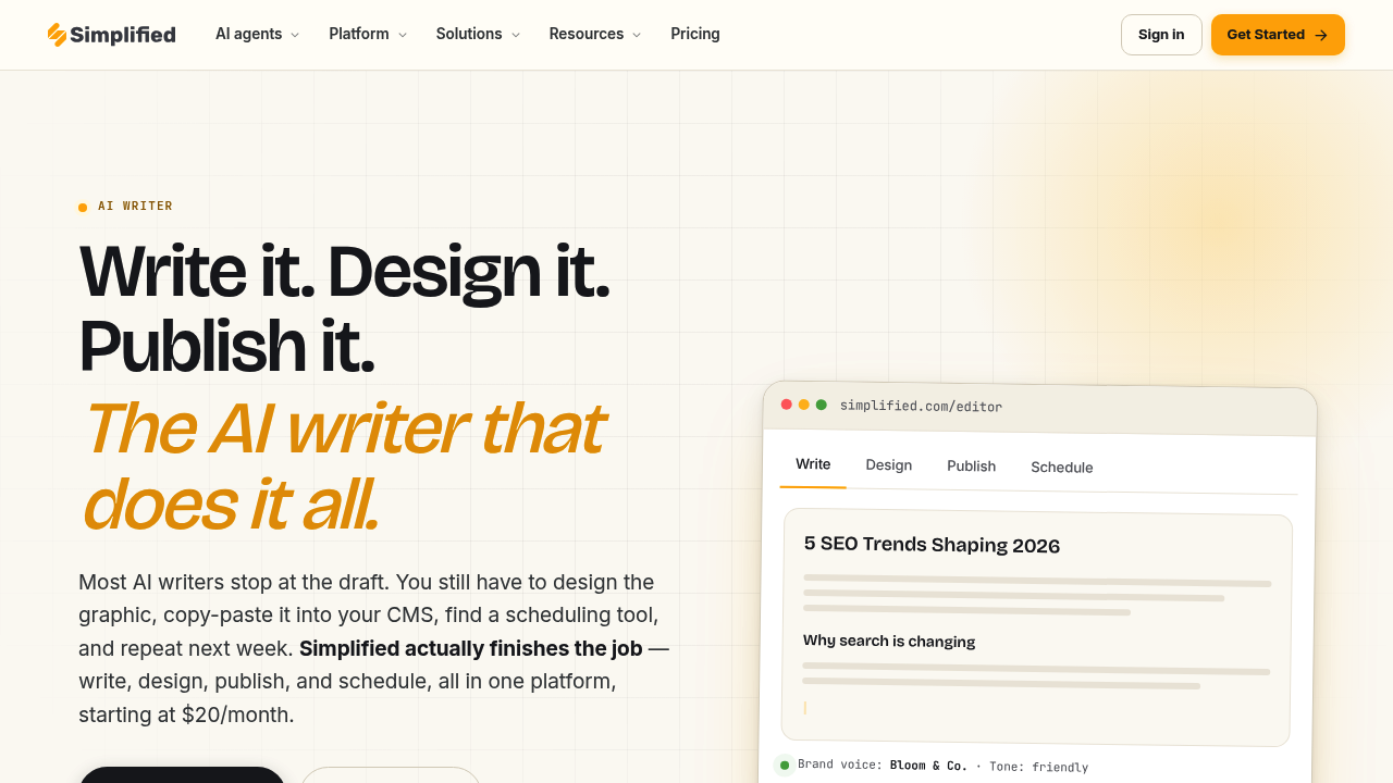 Simplified AI Writer screenshot