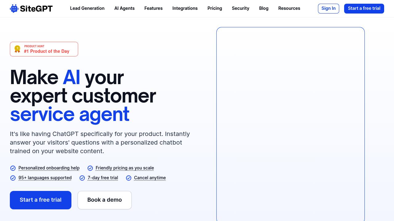 SiteGPT screenshot