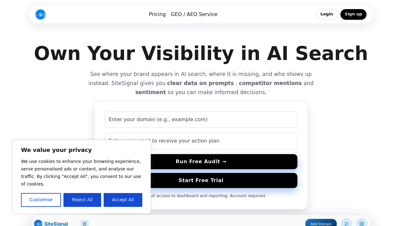 SiteSignal screenshot