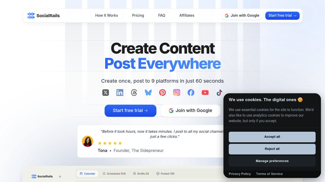 SocialRails screenshot