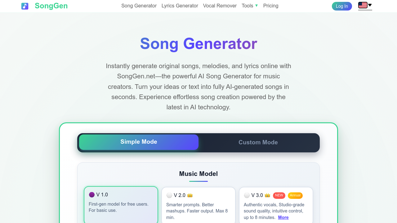 SongGen.net screenshot