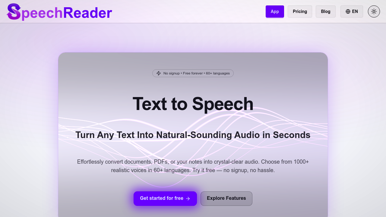 SpeechReader screenshot