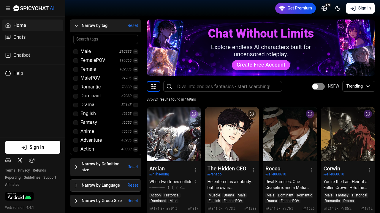 SpicyChat screenshot