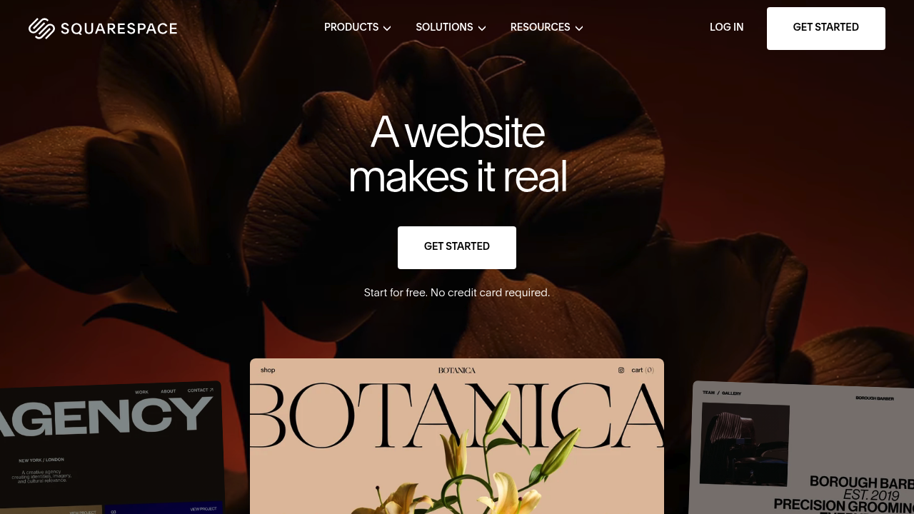 Squarespace screenshot