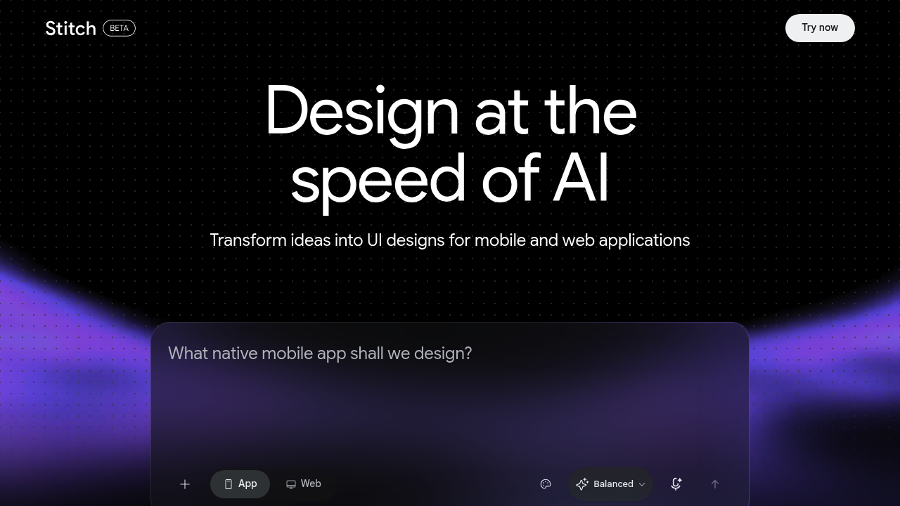 Google Stitch screenshot