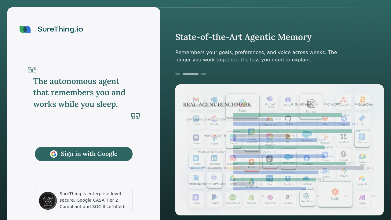 SureThing screenshot