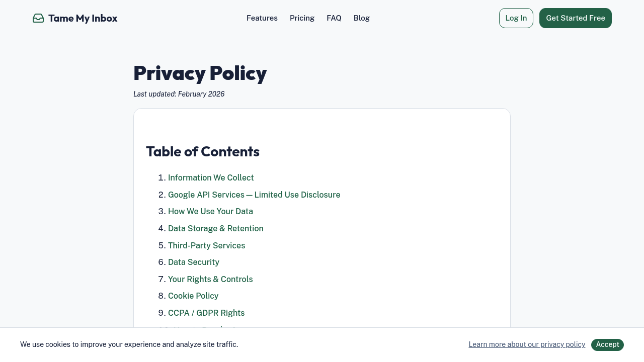 Tame My Inbox screenshot