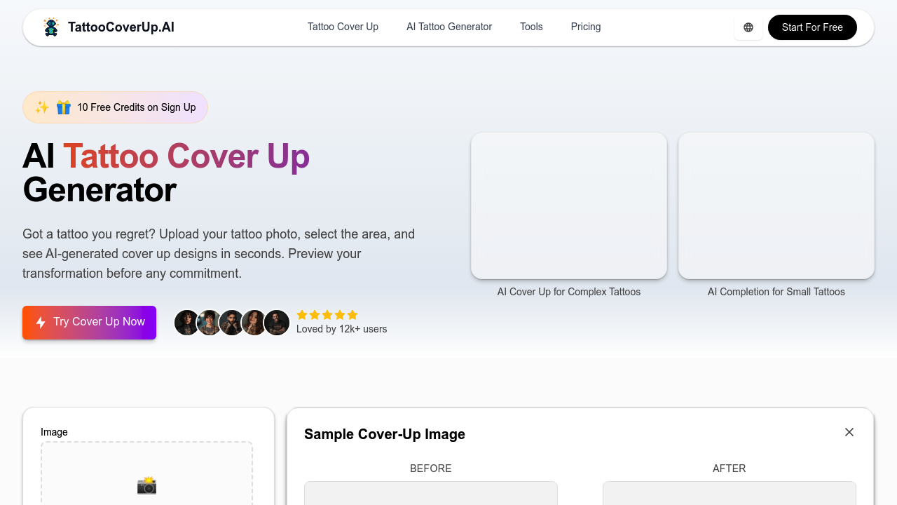 TattooCoverUp.AI screenshot