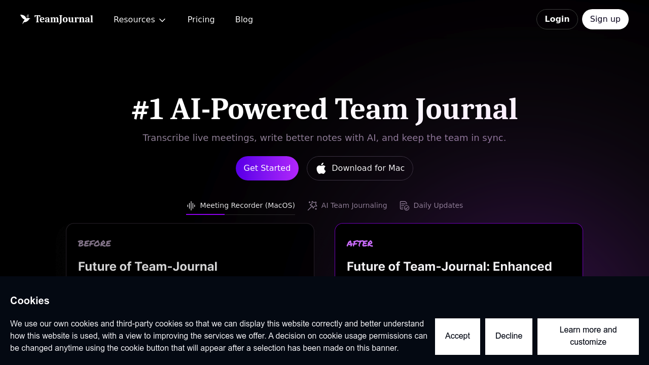 Team Journal screenshot