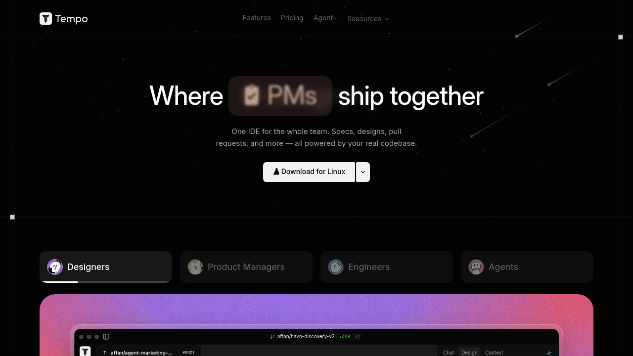Tempo Labs screenshot