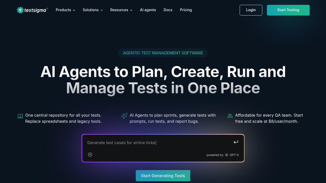 TestManagement by Testsigma | Agentic Test Management Tool screenshot