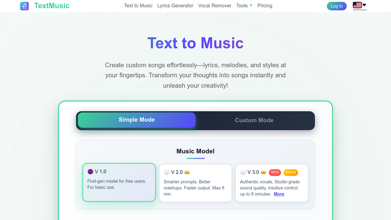 TextMusic.net screenshot
