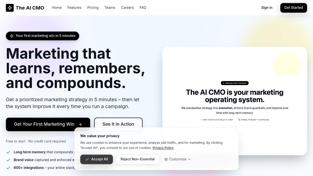 The AI CMO screenshot