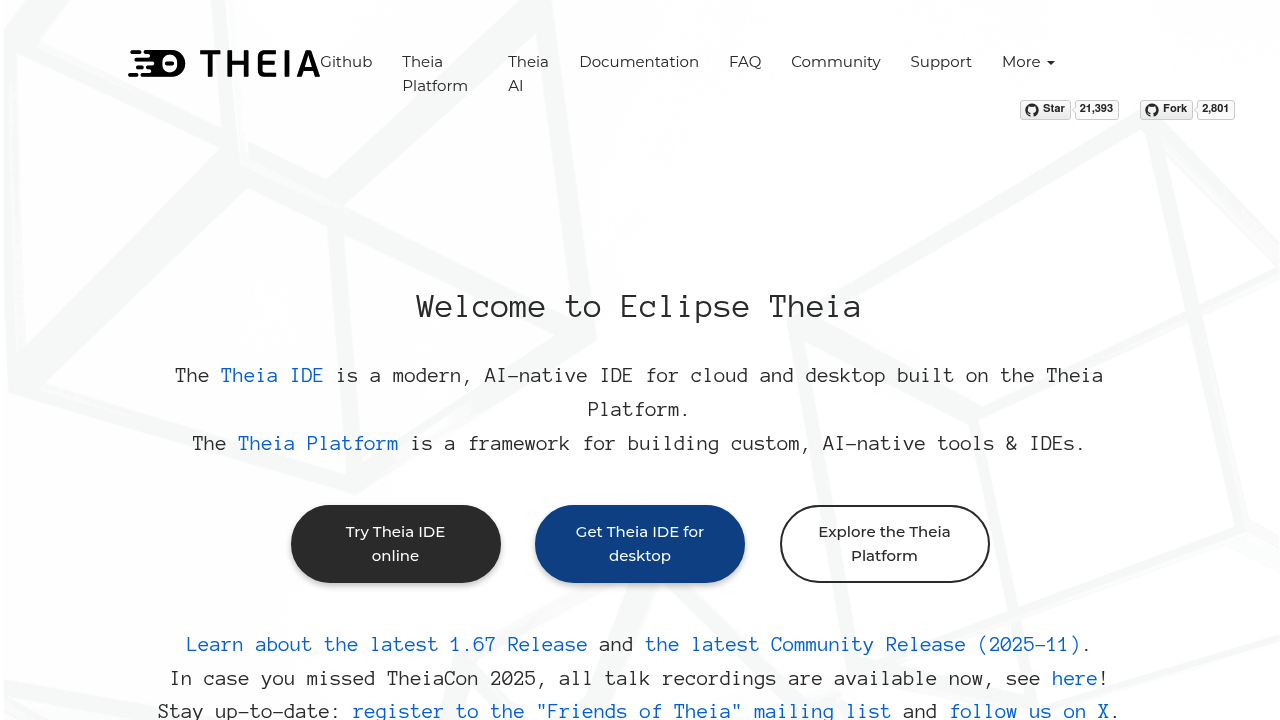 Theia IDE screenshot