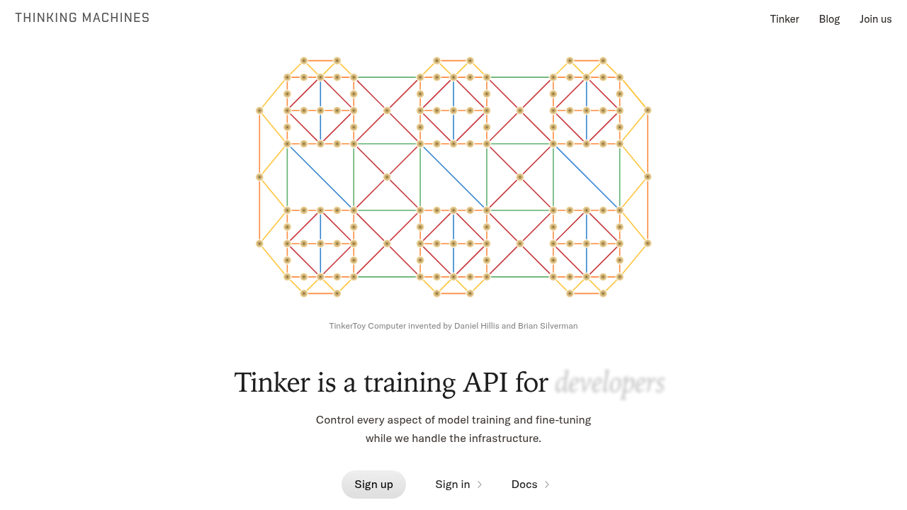 Thinking Machines Tinker screenshot