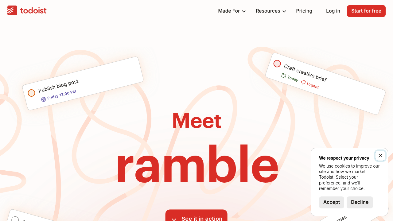 Todoist Ramble screenshot