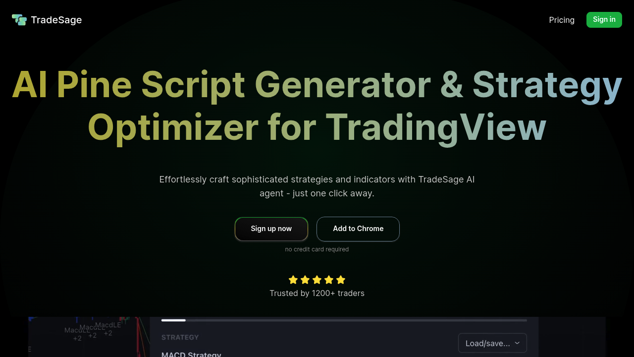 TradeSage - Pine Script Generator screenshot