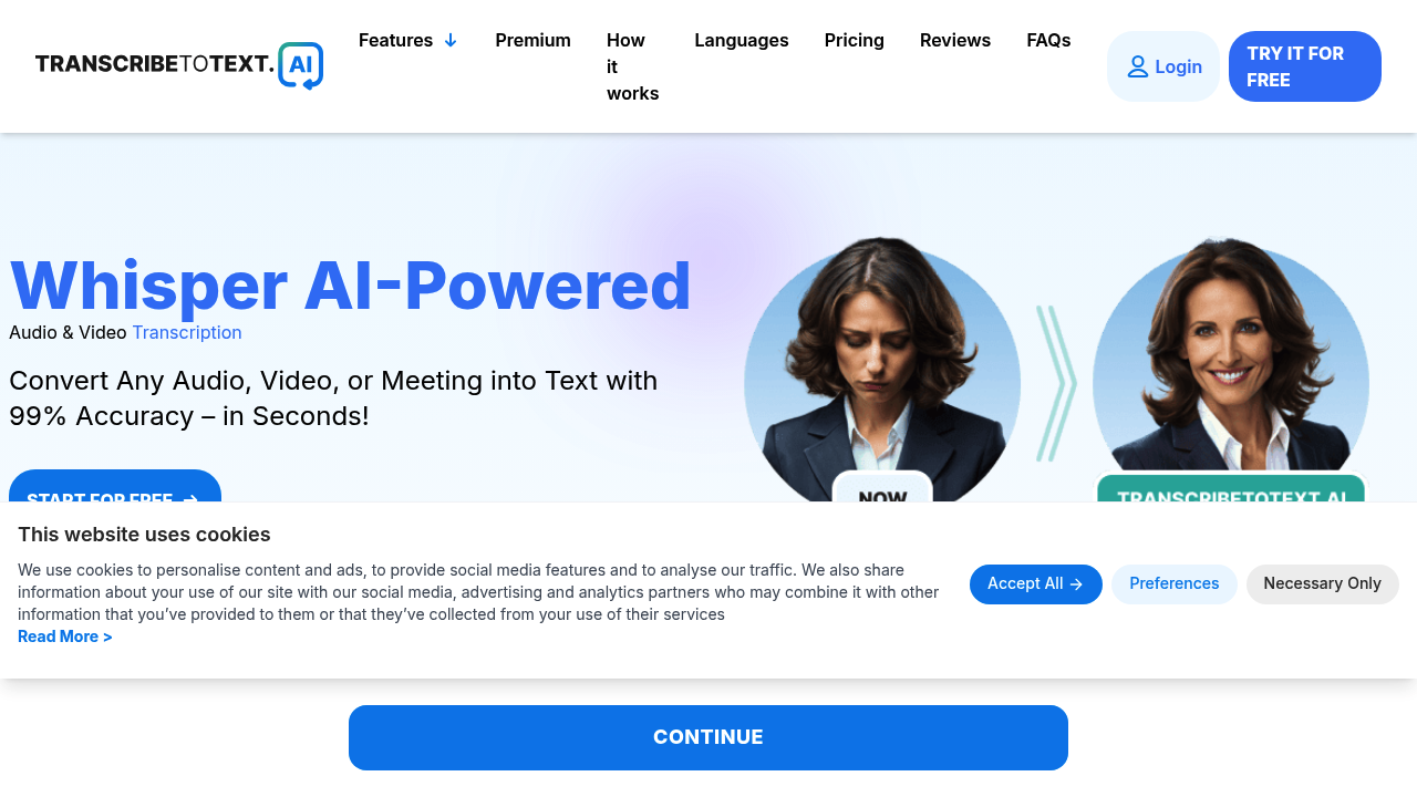 TranscribeToText.AI screenshot