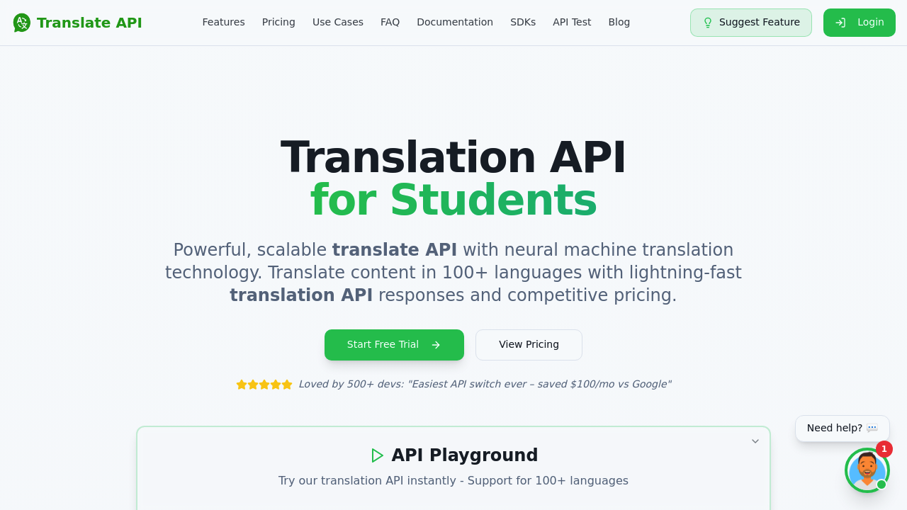 Translation-API.com screenshot