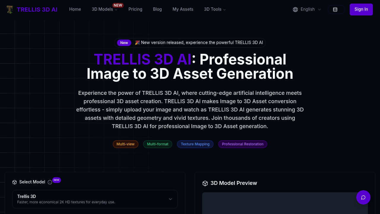 TRELLIS 3D AI screenshot