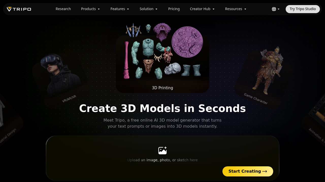 Tripo AI screenshot