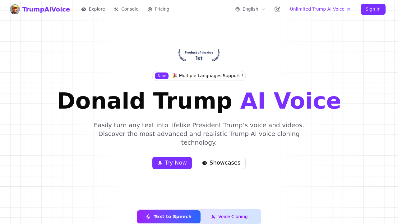 TrumpAiVoice.net screenshot