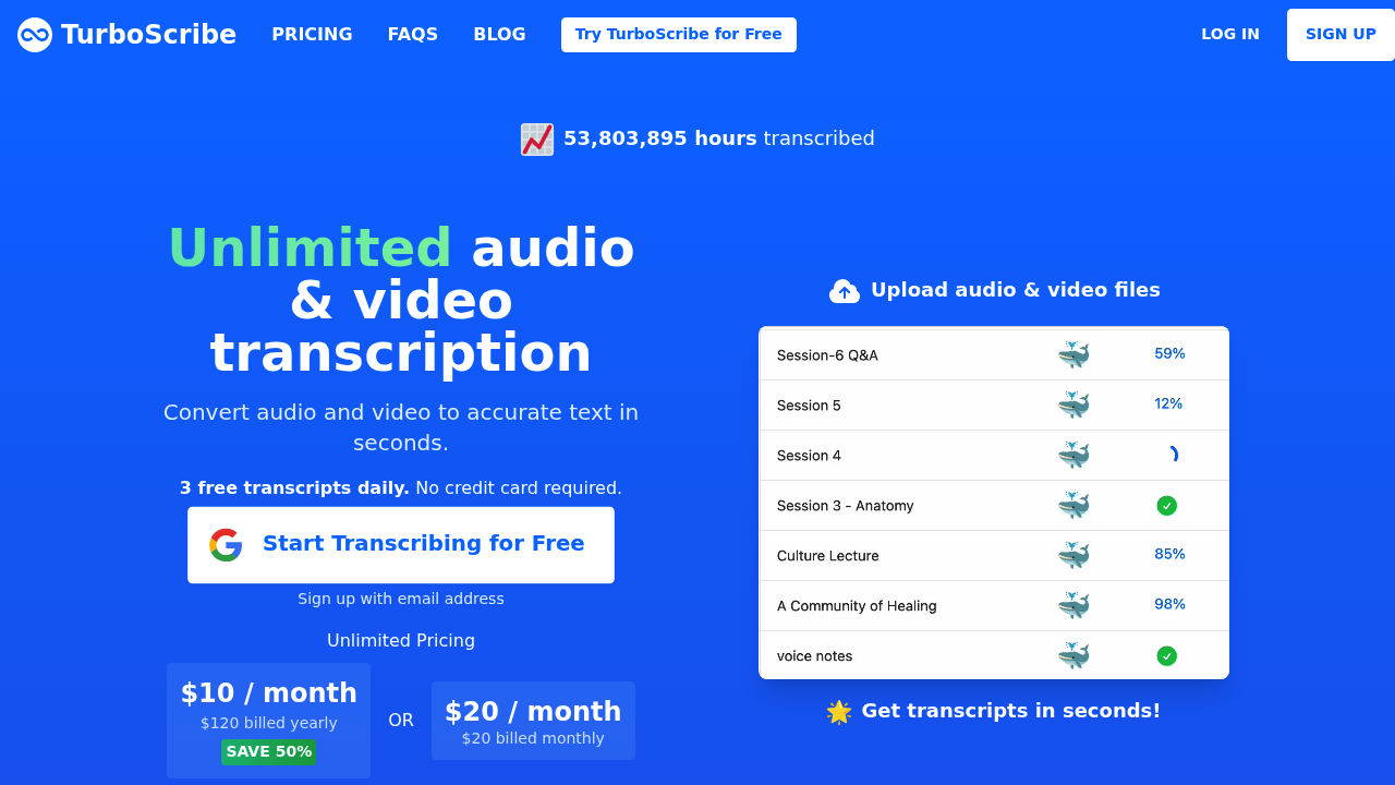 TurboScribe screenshot