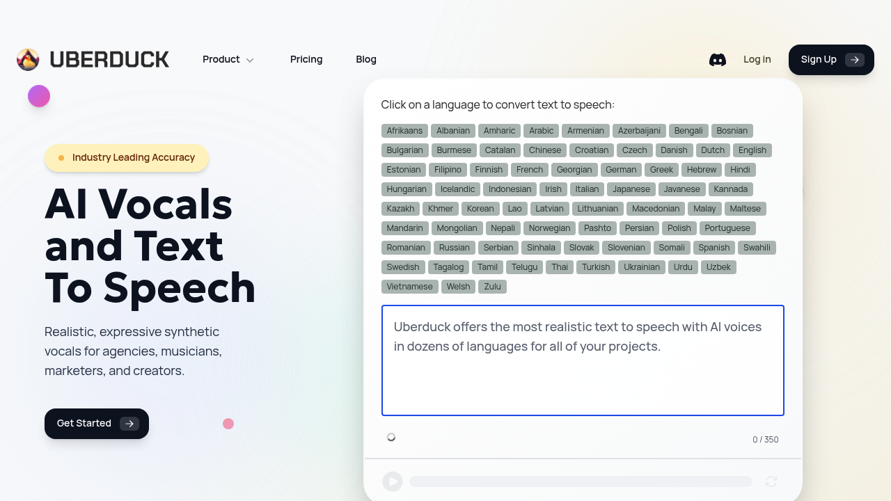 Uberduck screenshot