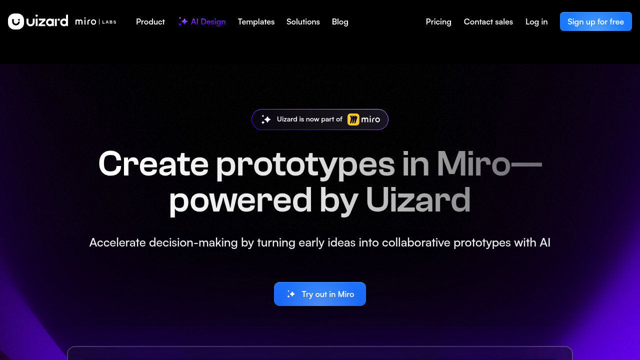Uizard screenshot
