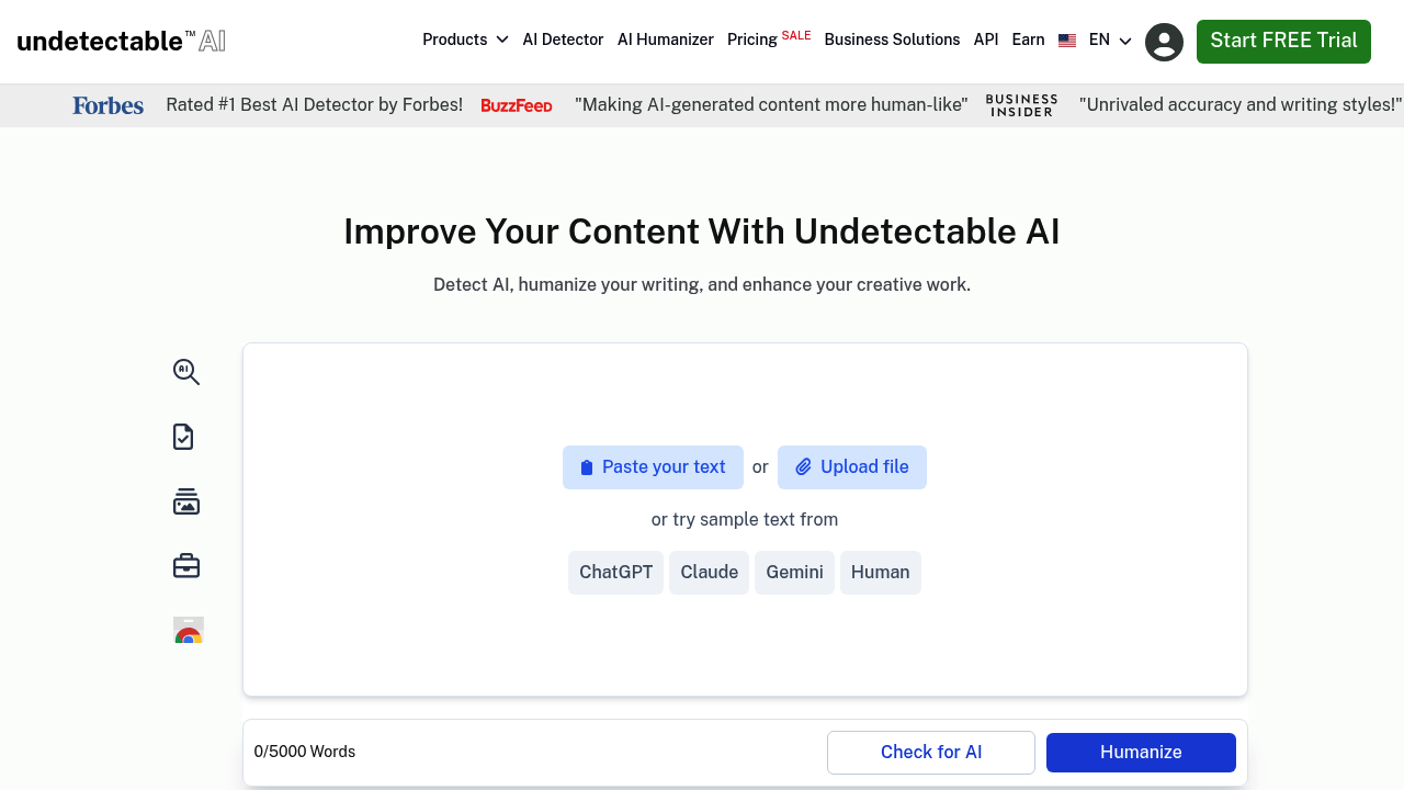Undetectable AI screenshot