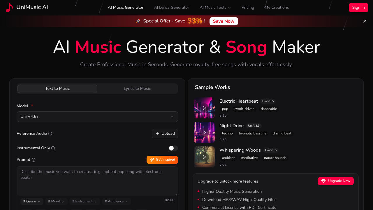 UniMusic AI screenshot