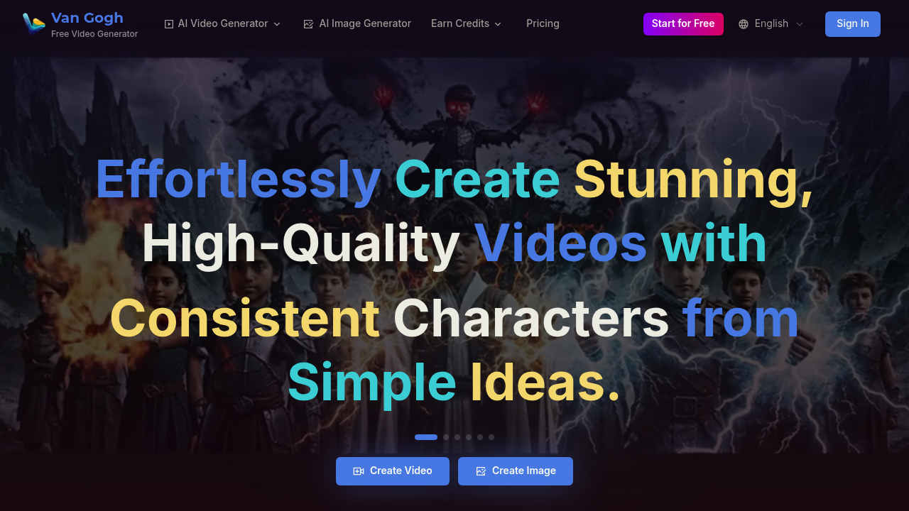 Van Gogh AI Video Generator screenshot