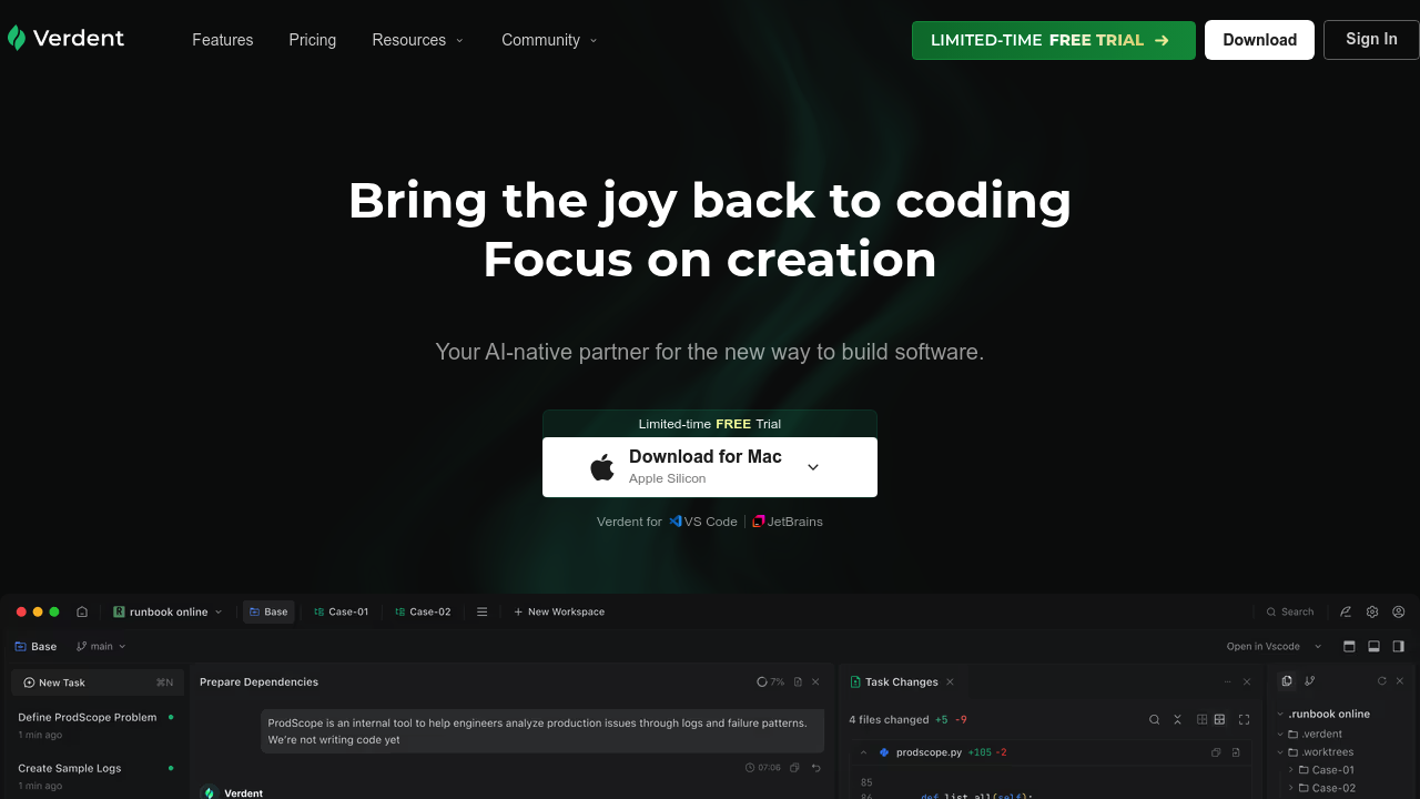 Verdent AI screenshot