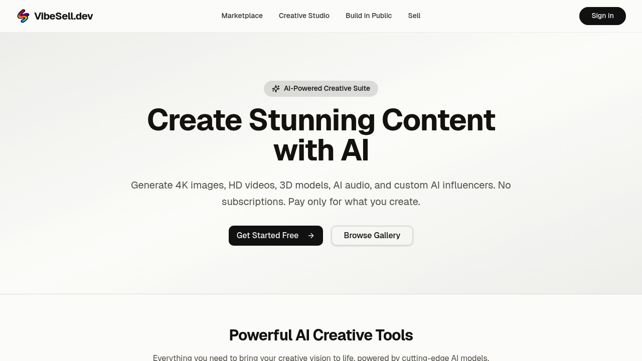 VibeSell Creative Studio screenshot