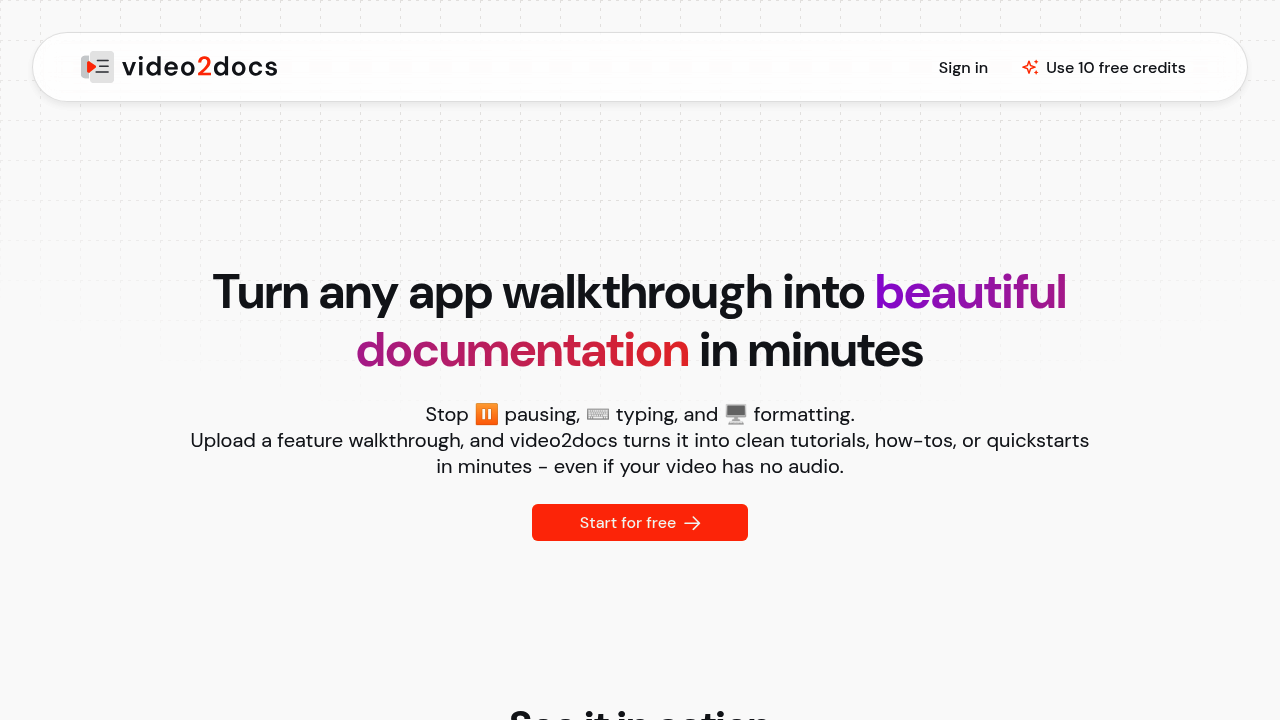 video2docs screenshot