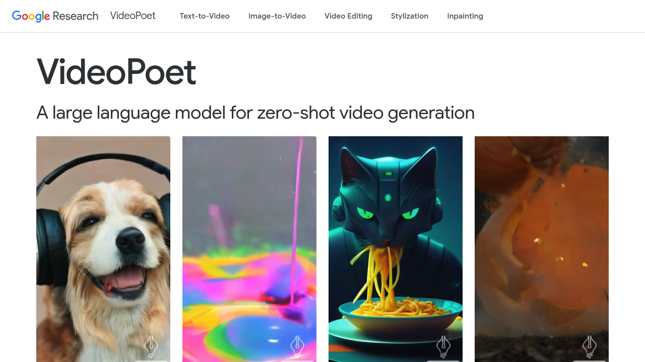 VideoPoet by Google screenshot
