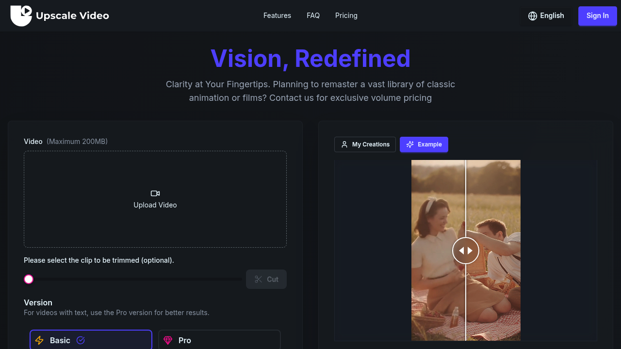 VideoUpscaler.net screenshot