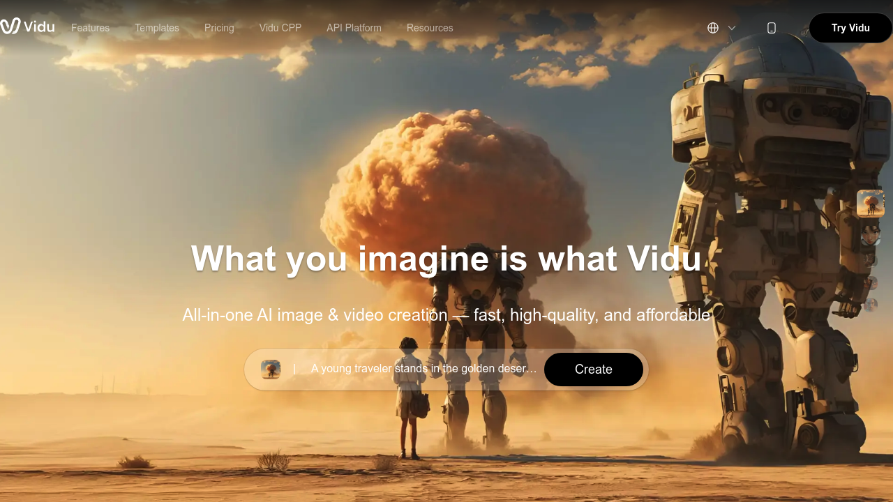 Vidu AI Video Generator screenshot