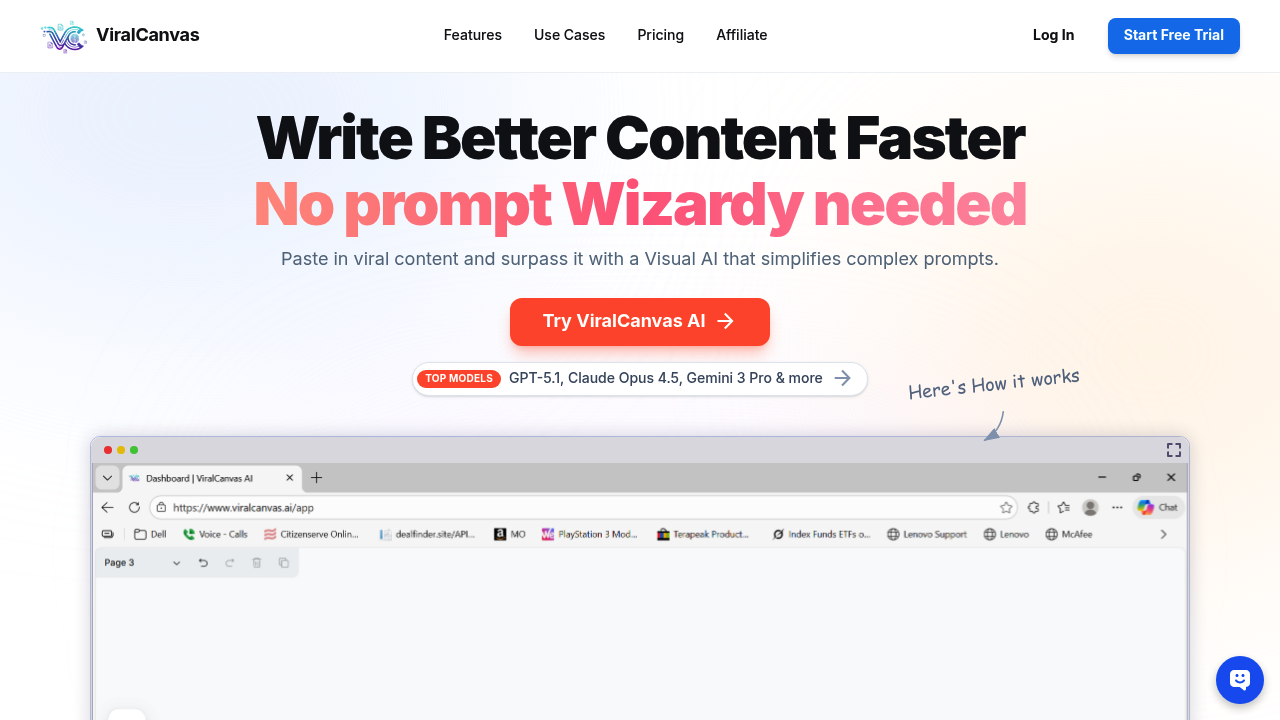 ViralCanvas.ai screenshot