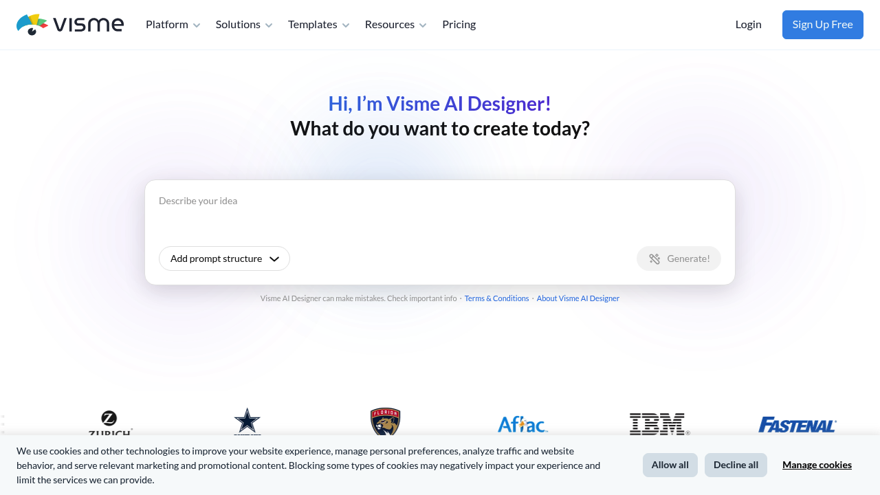 Visme screenshot