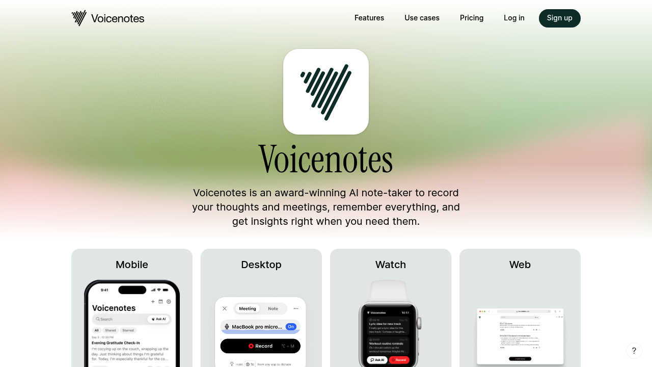Voicenotes screenshot